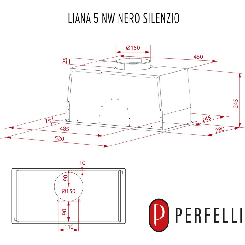 Витяжка PERFELLI LIANA 5NW NERO SILENZIO