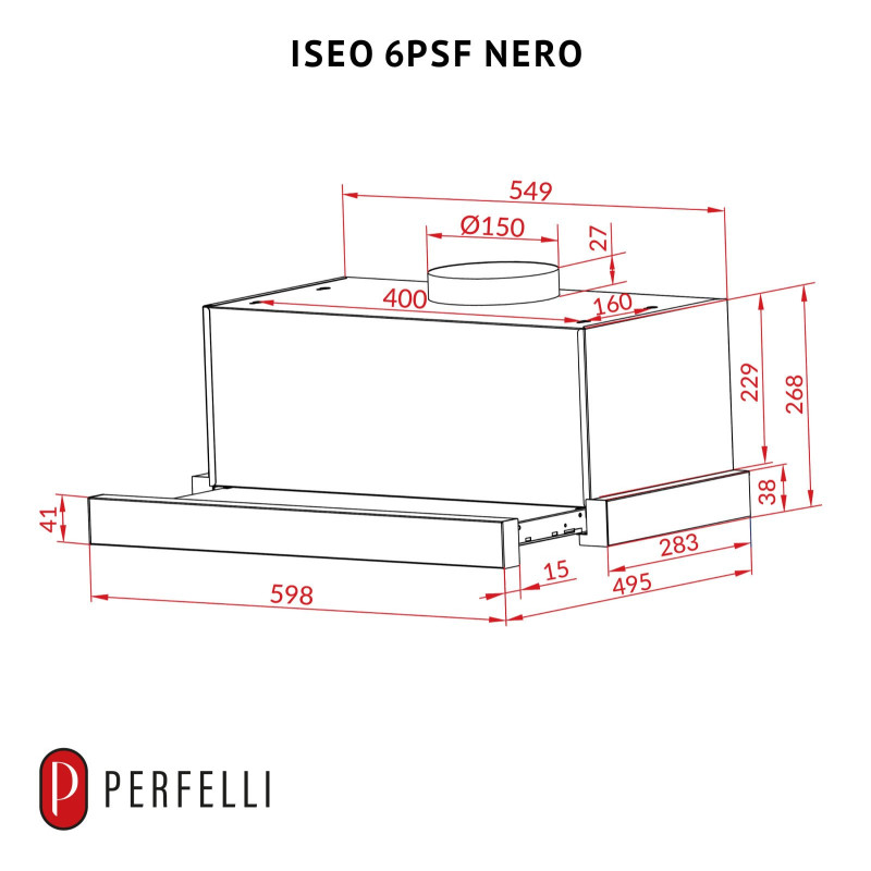 Витяжка PERFELLI ISEO 6PSF NERO