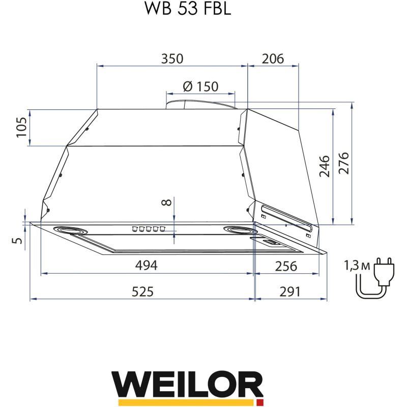 Витяжка WEILOR WB 53 FBL