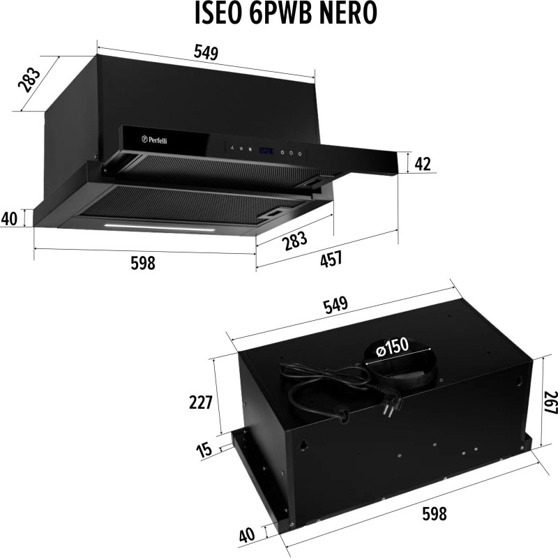 Витяжка PERFELLI ISEO 6PWB NERO