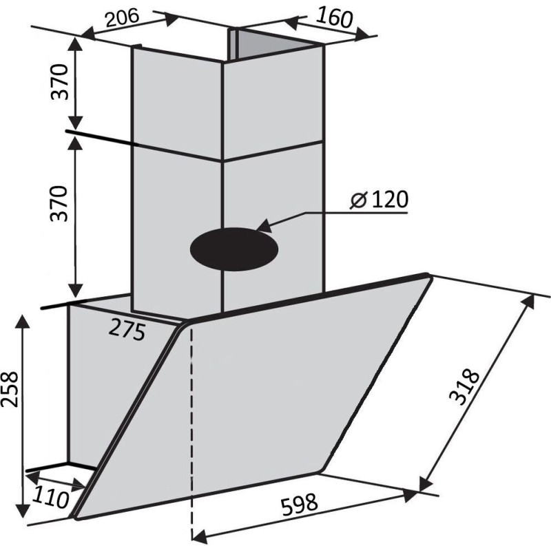 Витяжка Ventolux MODENA 60 BK (700) PB