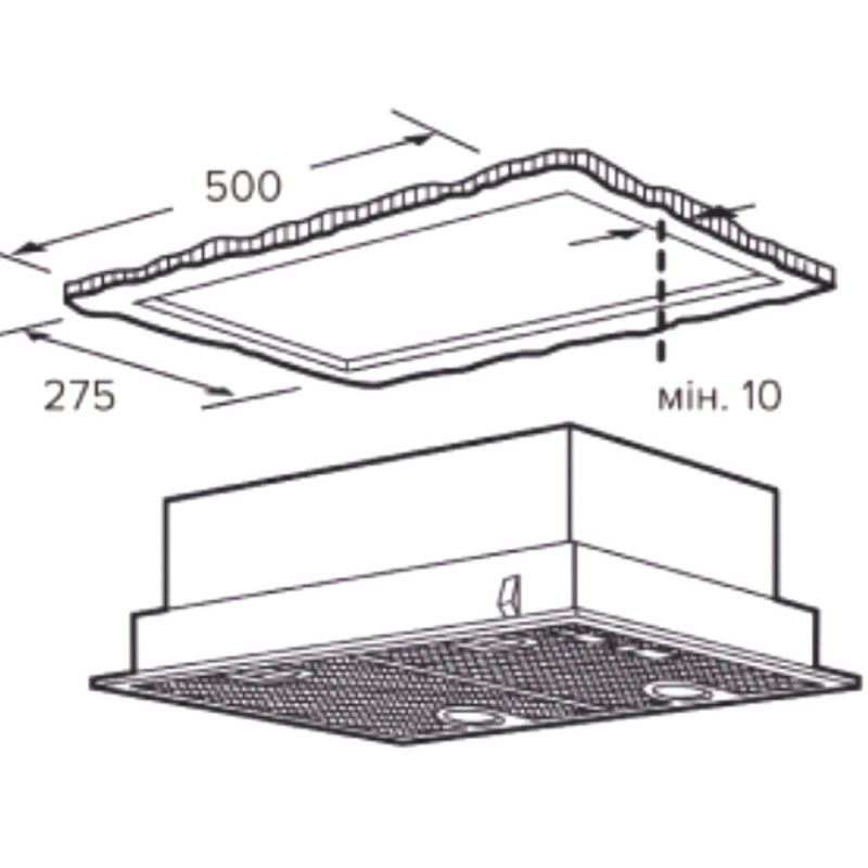 Витяжка INTERLINE SOLO ULTRA BK A/60/T