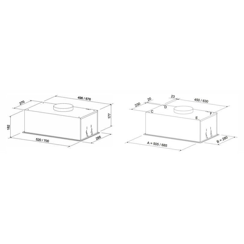 Витяжка ELEYUS GEMINI 700 LED 52 WH
