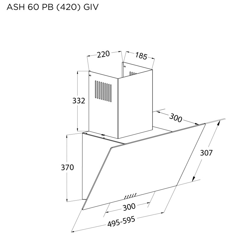 Витяжка Pyramida ASH 60 PB (420) GIV
