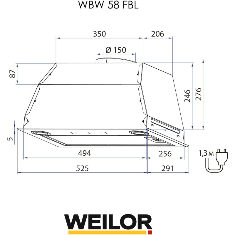 Витяжка WEILOR WBW 58 FBL
