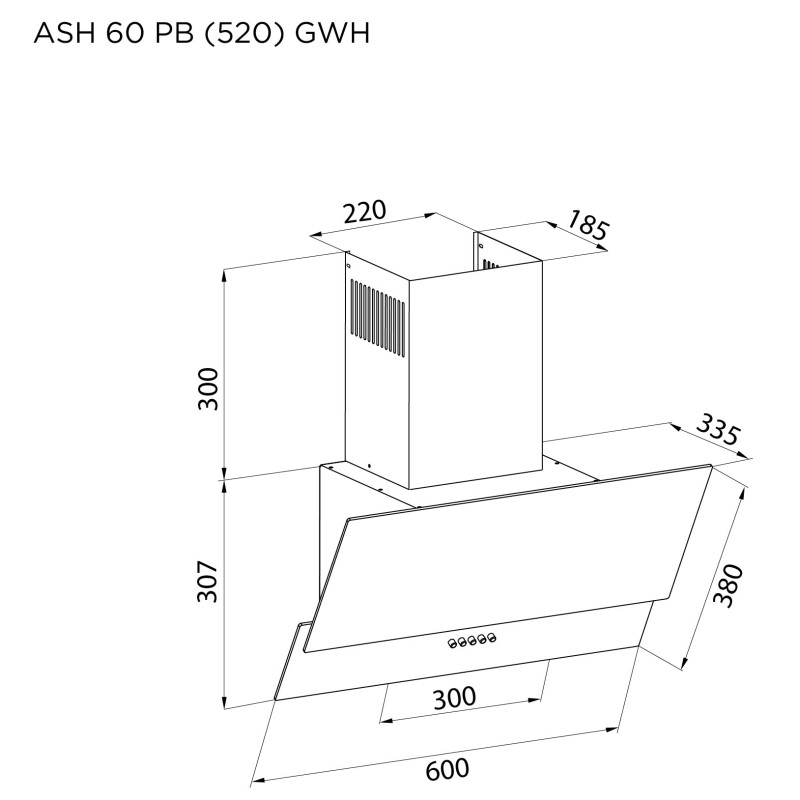 Витяжка Pyramida ASH 60 PB (520) GWH