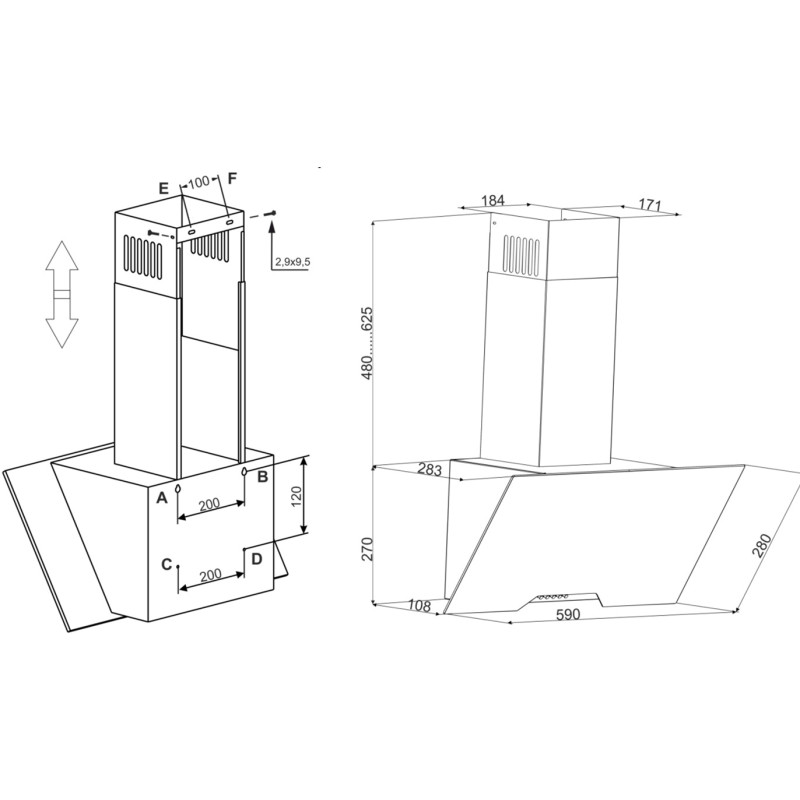 Витяжка ELEYUS SPECTRA 1000 LED 60 WH