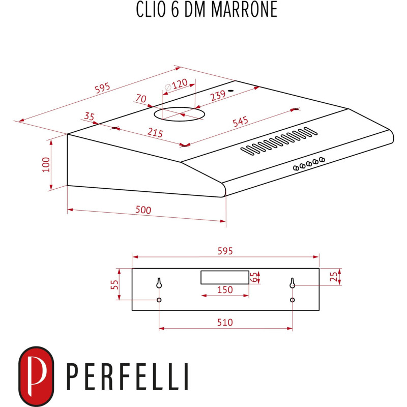 Витяжка PERFELLI CLIO 6DM MARRONE