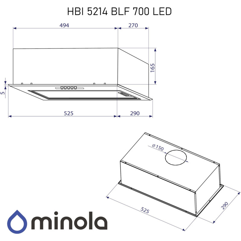 Витяжка MINOLA HBI 5214 BLF 700 LED