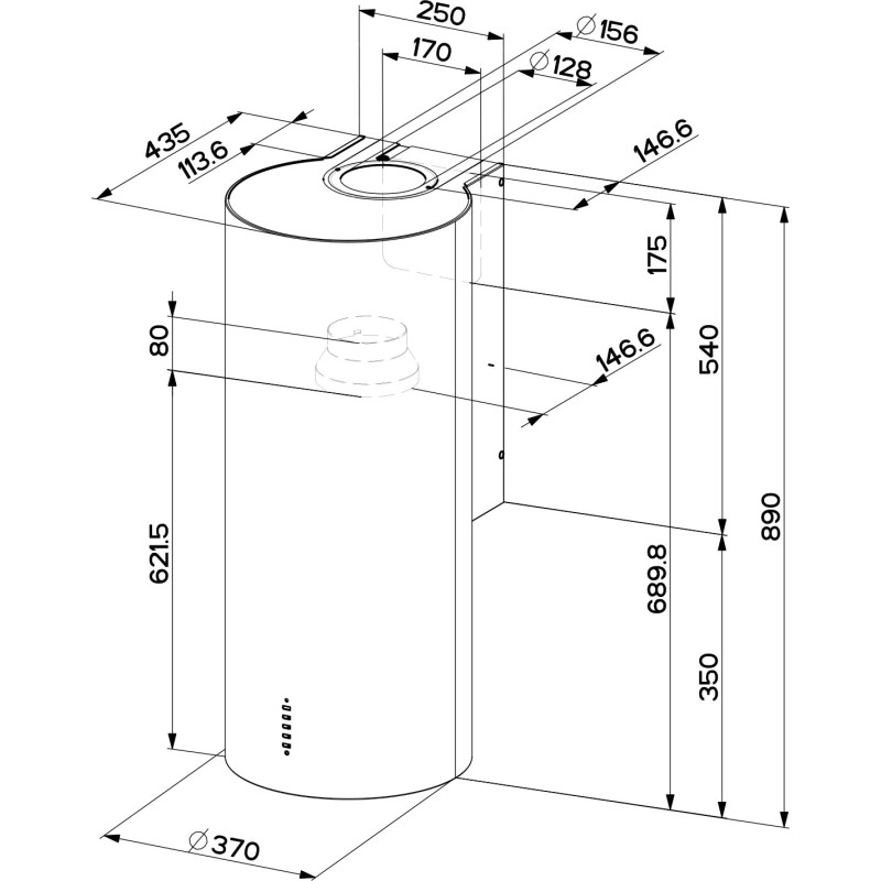 Витяжка Faber Cylindra Plus Wh Gloss A37 (335.0492.565)