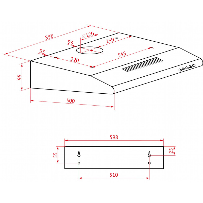 Витяжка Perfelli PL 6124 I LED