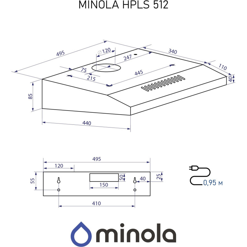 Витяжка Minola HPLS 512 BL