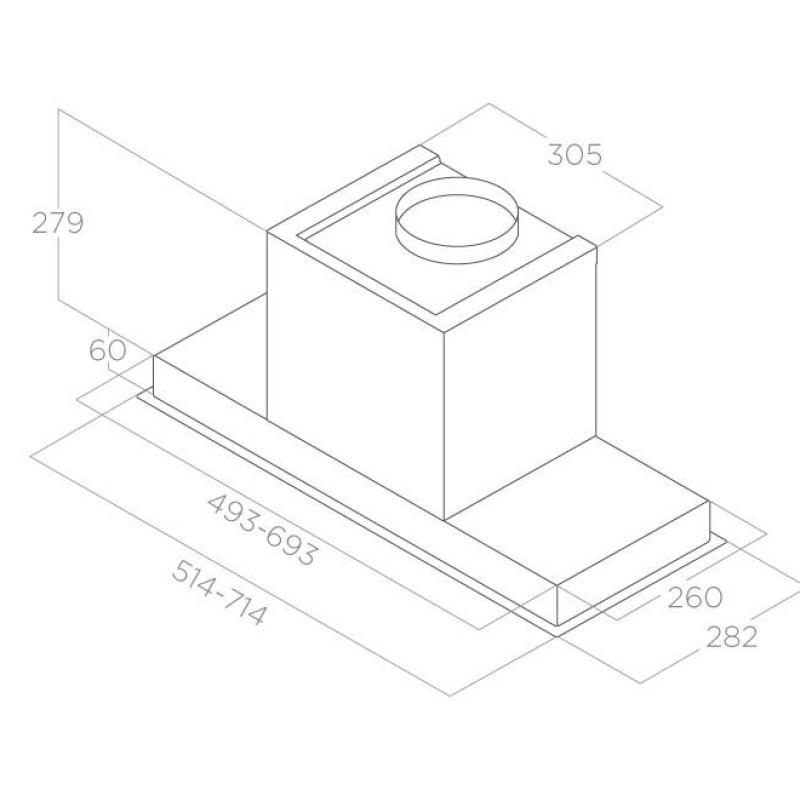 Витяжка Elica HIDDEN 2.0 BL MAT/A/52