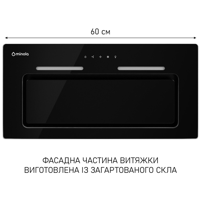 Витяжка Minola HBI 6473 BL GLASS 800 LED Line