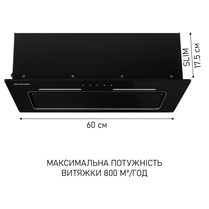 Витяжка Minola HBI 6473 BL GLASS 800 LED Line