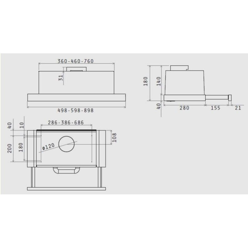 Витяжка Elica TT14 LUX GRVT/A/60