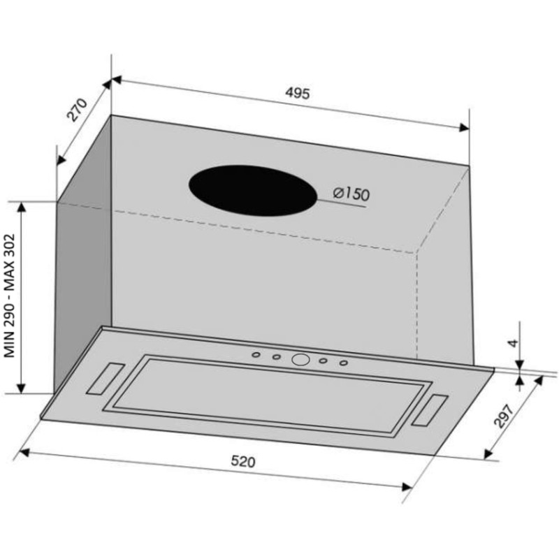 Витяжка VENTOLUX PUNTO 52 BG (1000) TC MS