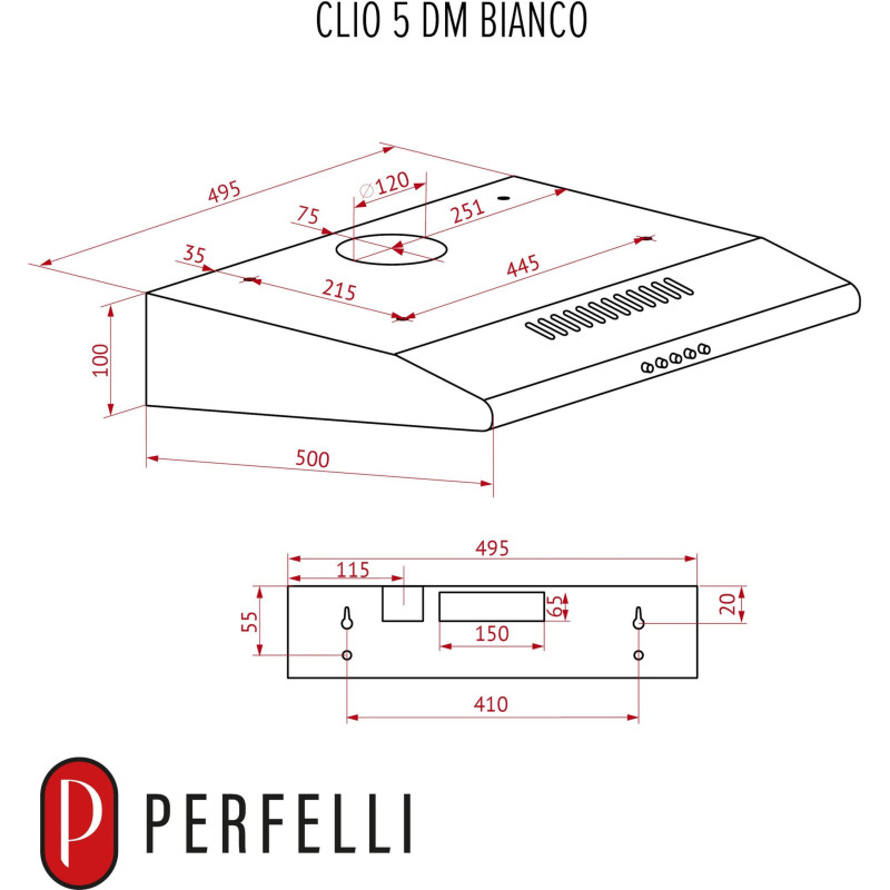 Витяжка PERFELLI CLIO 5DM BIANCO