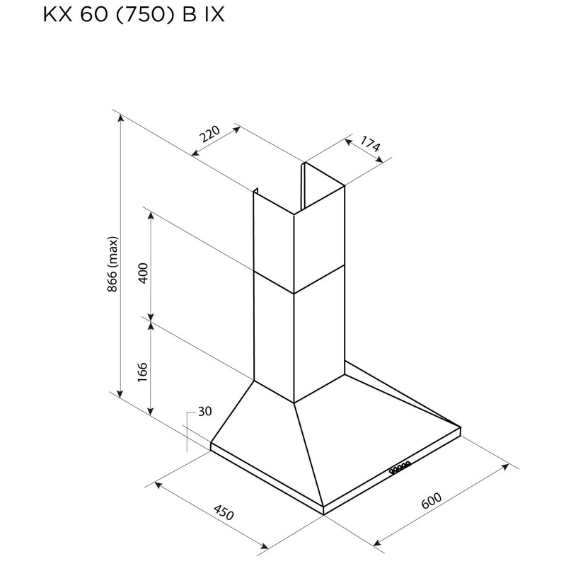 Витяжка PYRAMIDA KX 60 (750) B IX