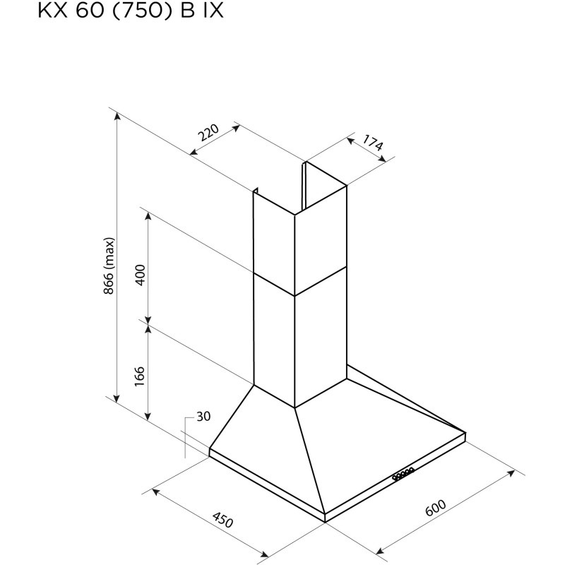 Витяжка PYRAMIDA KX 60 (750) B WH