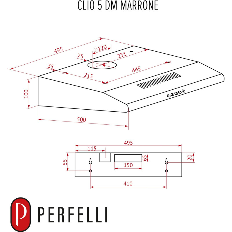 Витяжка PERFELLI CLIO 5DM MARRONE