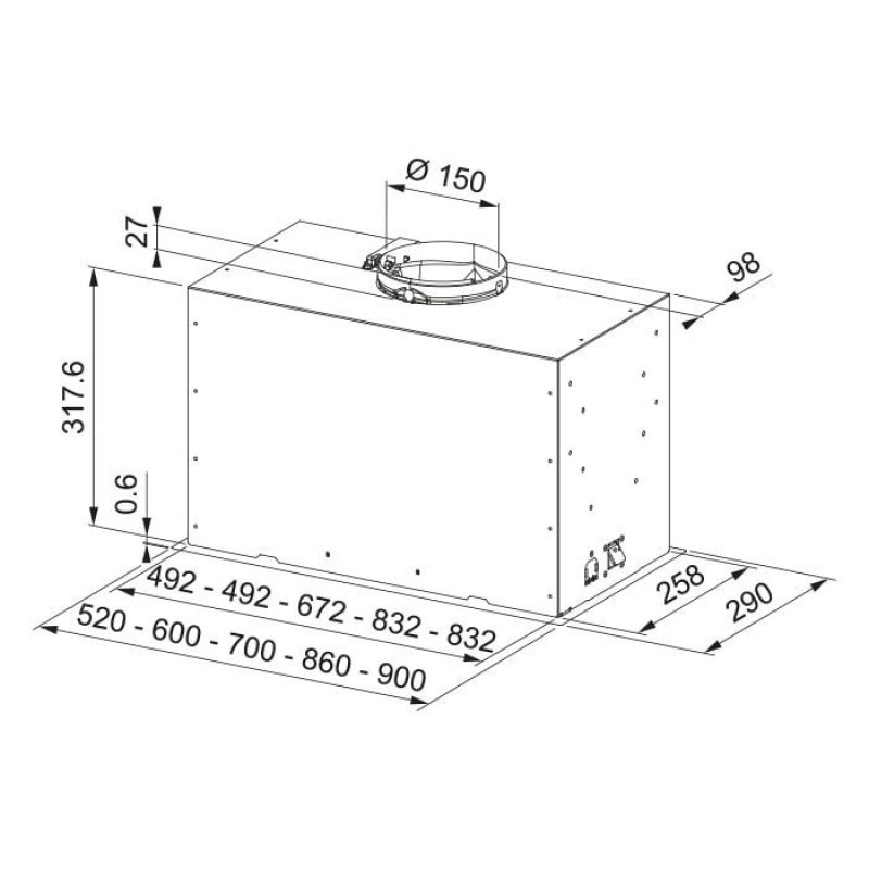 Витяжка Franke Box Flush Basic FBFE BK A70 (305.0728.431)