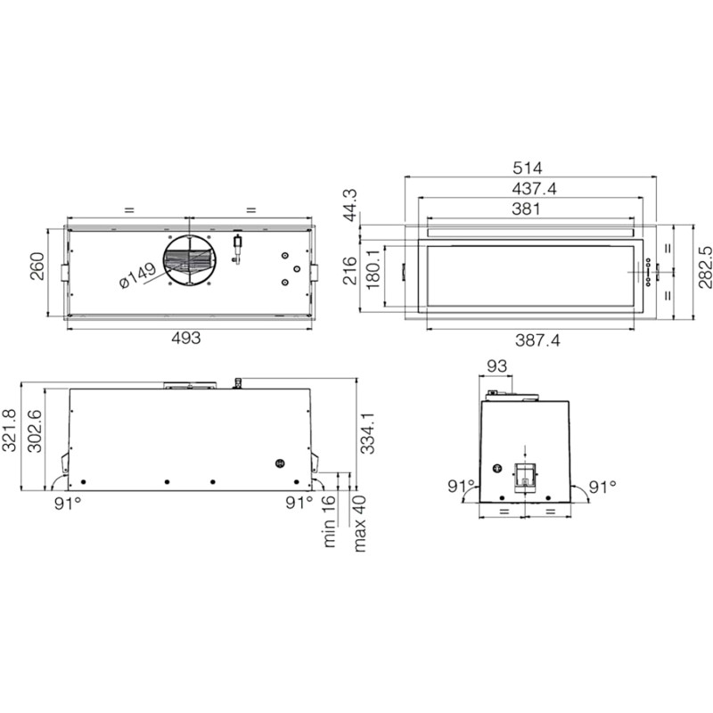 Витяжка ELICA LANE B BL MAT/A/52