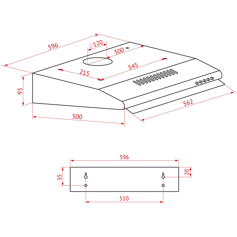 Витяжка Perfelli PL 6144 Dark BR LED