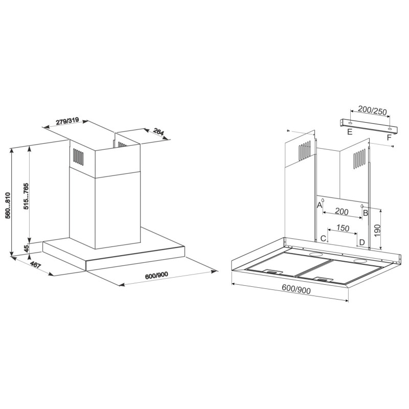 Витяжка ELEYUS ONIX 1200 LED 60 IS+BL