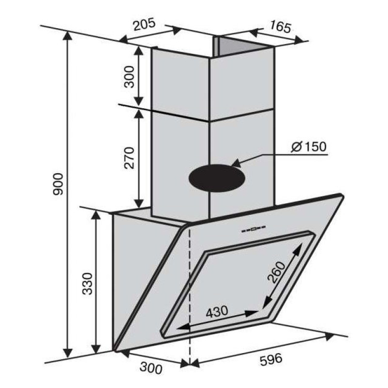 Витяжка Ventolux TIVOLI 60 BK (950) PB