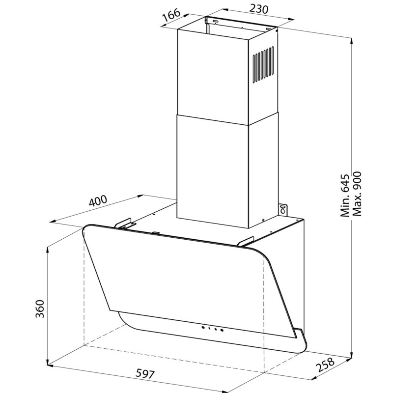 Витяжка Pyramida AGW 60 S GBL