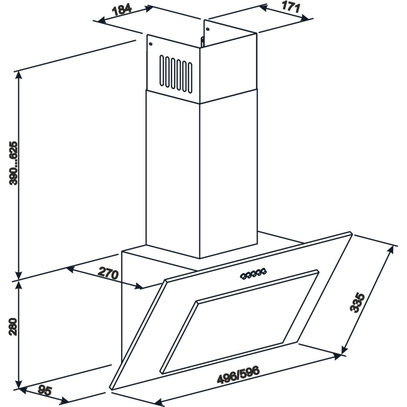 Витяжка ELEYUS VERTICAL 470 60 WH