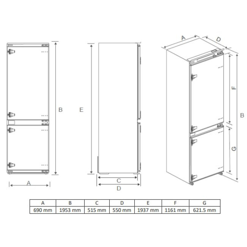 Холодильник Heinner HCNF-BIM403INVD
