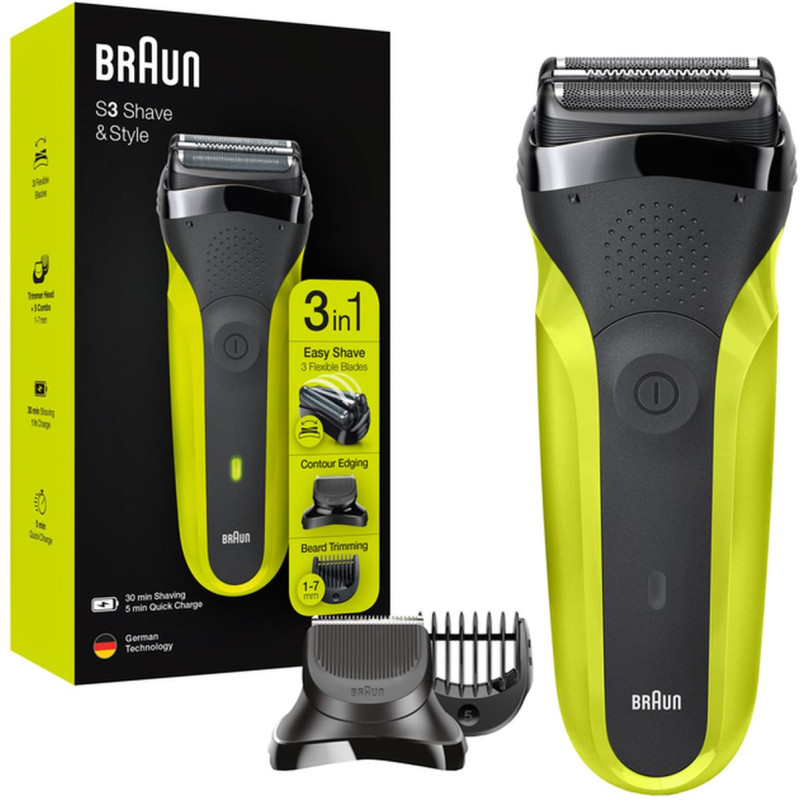 Електробритва BRAUN 300BT Series 3 black/green