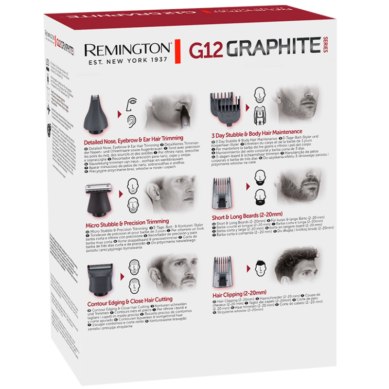 Машинка для стрижки REMINGTON PG2120 G10 Graphite 12-in-1 Multigrooming Kit