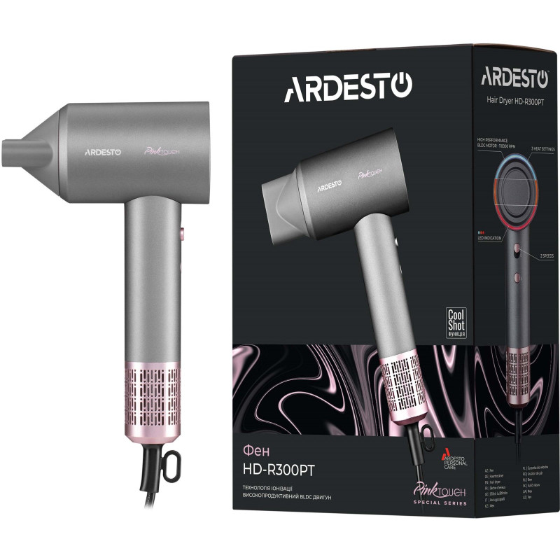 Фен Ardesto Pink Touch HD-R300PT