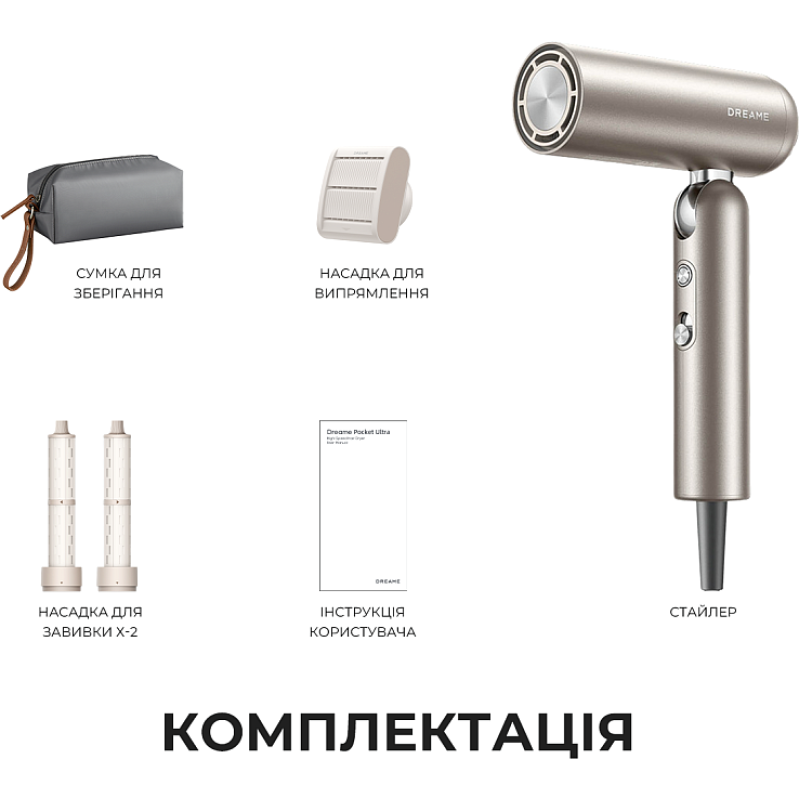 Фен Dreame Pocket Pro 3in1 Titanium (AHD51PRO_T)