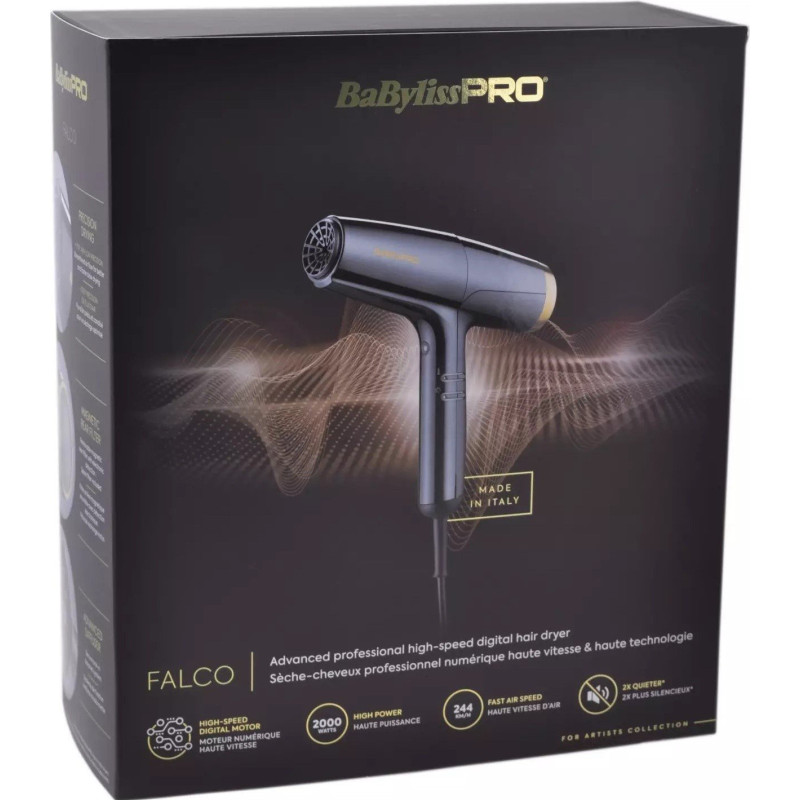Фен Babyliss Pro Falco Grey&Gold BAB8550E