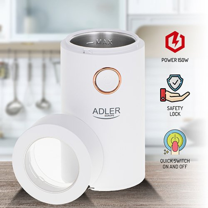 Кавомолка Adler AD 4446 white gold