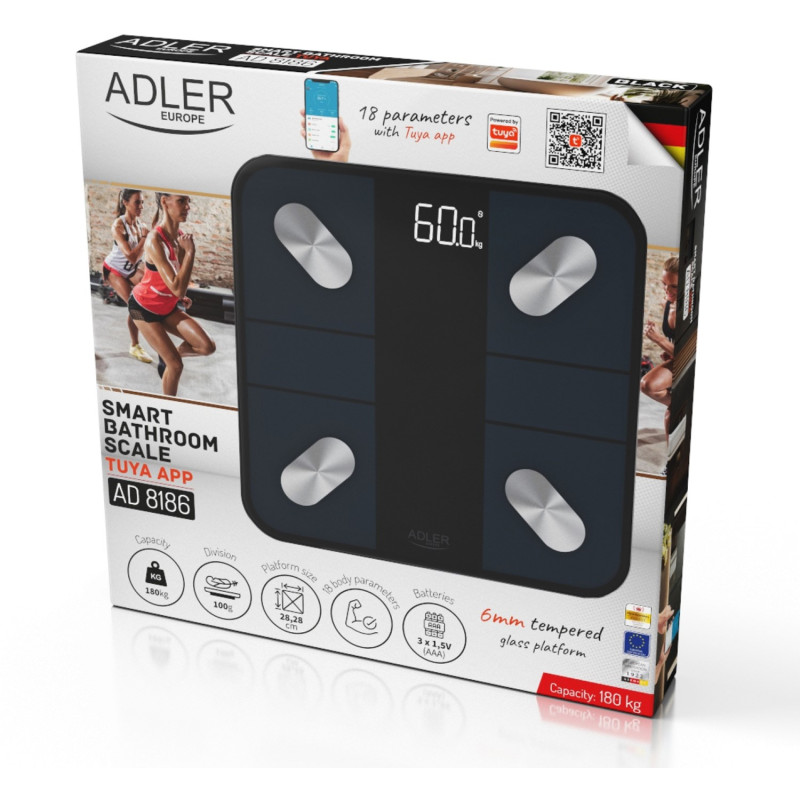 Ваги для підлоги Adler AD 8186 black