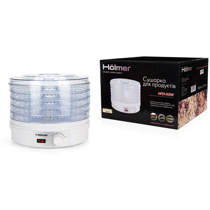 Сушка фруктів та овочів Holmer HFD-30W