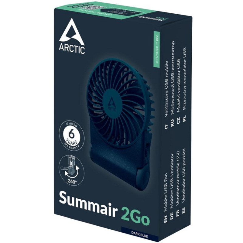 Вентилятор портативний ARCTIC USB-C SUMMAIR 2GO Dark Blue (AEBRZ00028A)