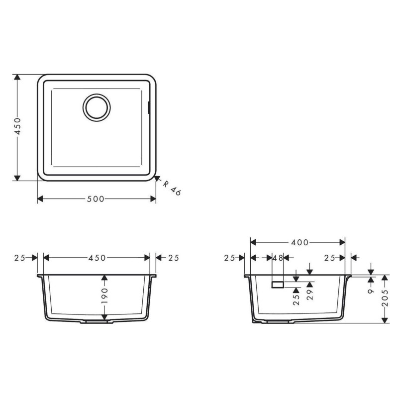 Кухонна мийка Hansgrohe S510-U450 Сірий камінь 43431290