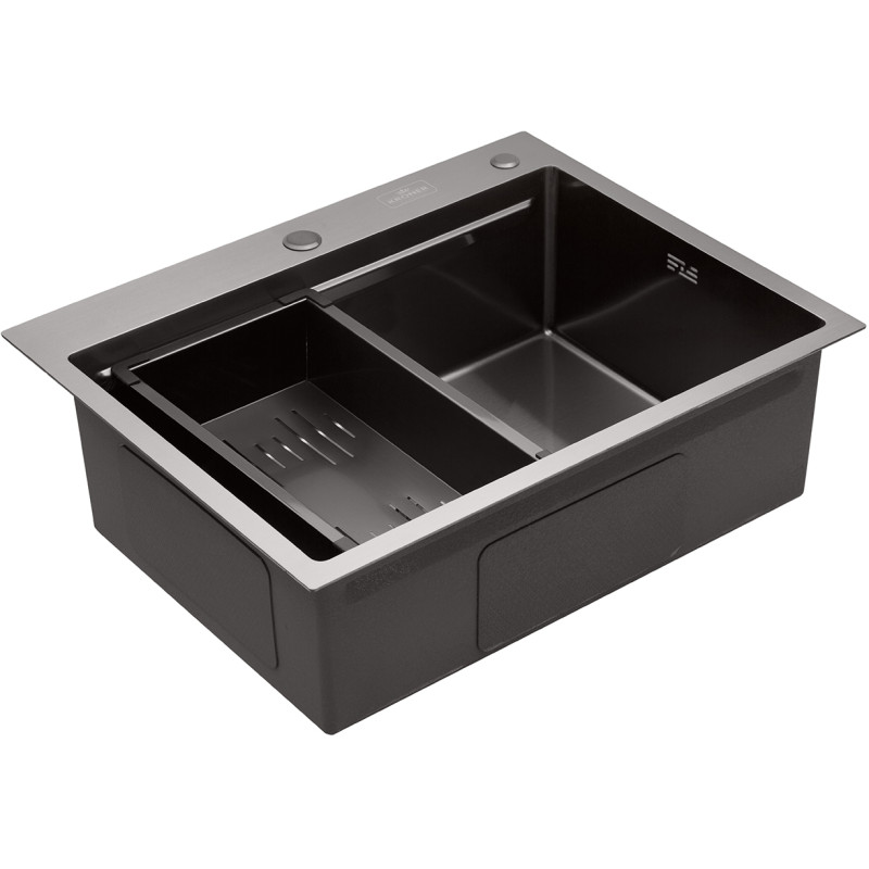 Кухонна раковина Kroner KRP Schwarze - 6350 гм PVD (3,0/1,0 мм)