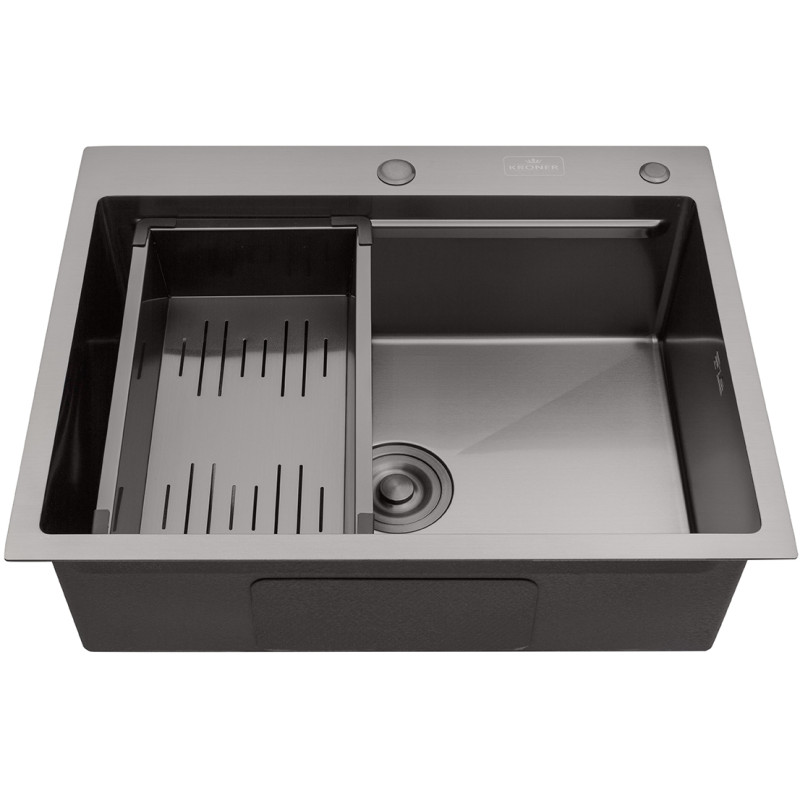 Кухонна раковина Kroner KRP Schwarze - 6350 гм PVD (3,0/1,0 мм)