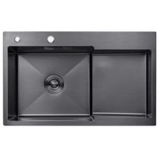 Кухонна раковина Kroner KRP Schwarze - 7848LHM PVD (3,0/1,0 мм)