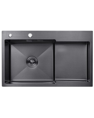 Кухонна раковина Kroner KRP Schwarze - 7848LHM PVD (3,0/1,0 мм)
