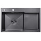 Кухонна раковина Kroner KRP Schwarze - 7848LHM PVD (3,0/1,0 мм)