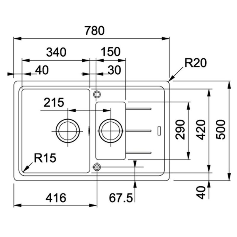 Кухонна мийка Franke Basis BFG 651-78 Сірий камінь 114.0565.111
