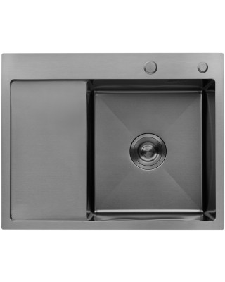 Кухонна раковина Kroner KRP Schwarze - 6350RHM PVD (3,0/1,0 мм)